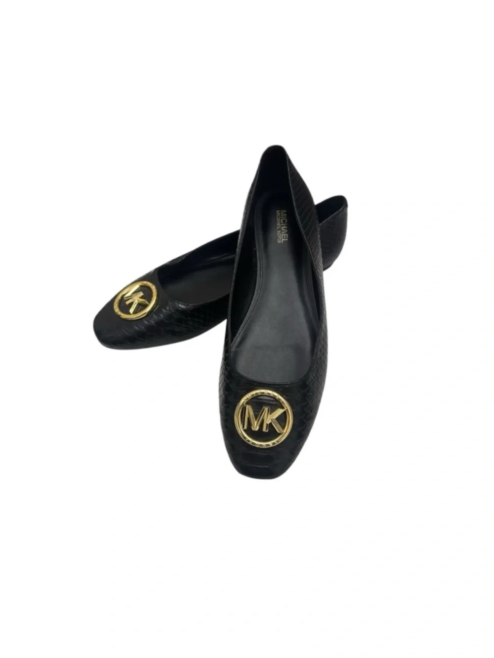 Micheal Kors NWOT classic black faux snake print man made ballet flat shoes 9 - Picture 5 of 14